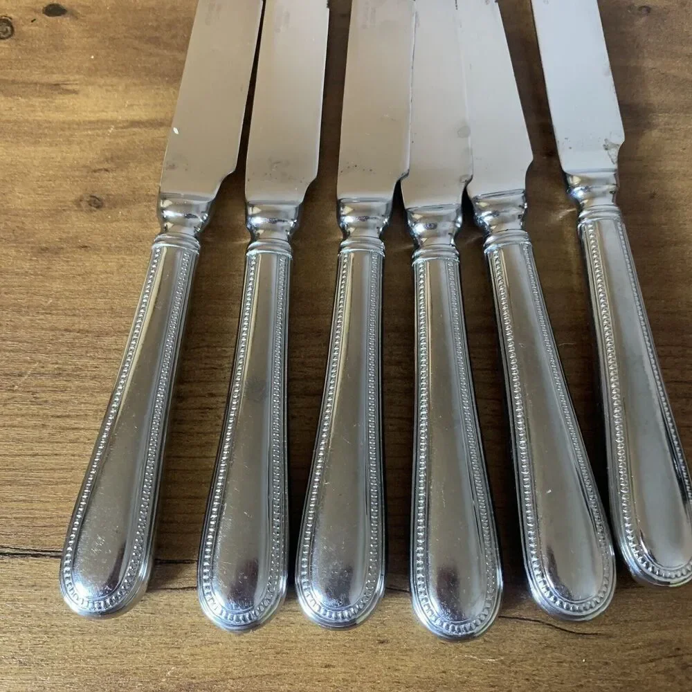 Towle Hotel Multi Motif Stainless 18/10 Beaded 16 Lot Spoons & Dinner Knives